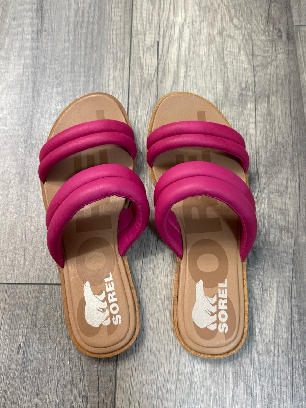 Sorel Women's Fuchsia Padded Double-Strap Slide Sandals